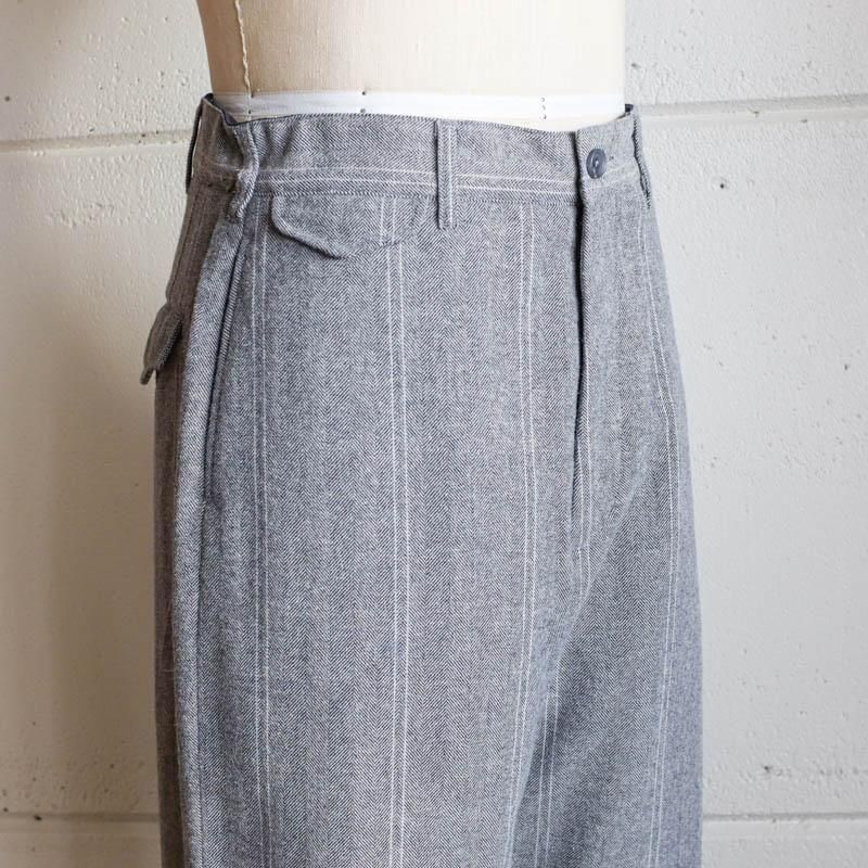 Officer Pant - Wool Striped HBLt.Grey




