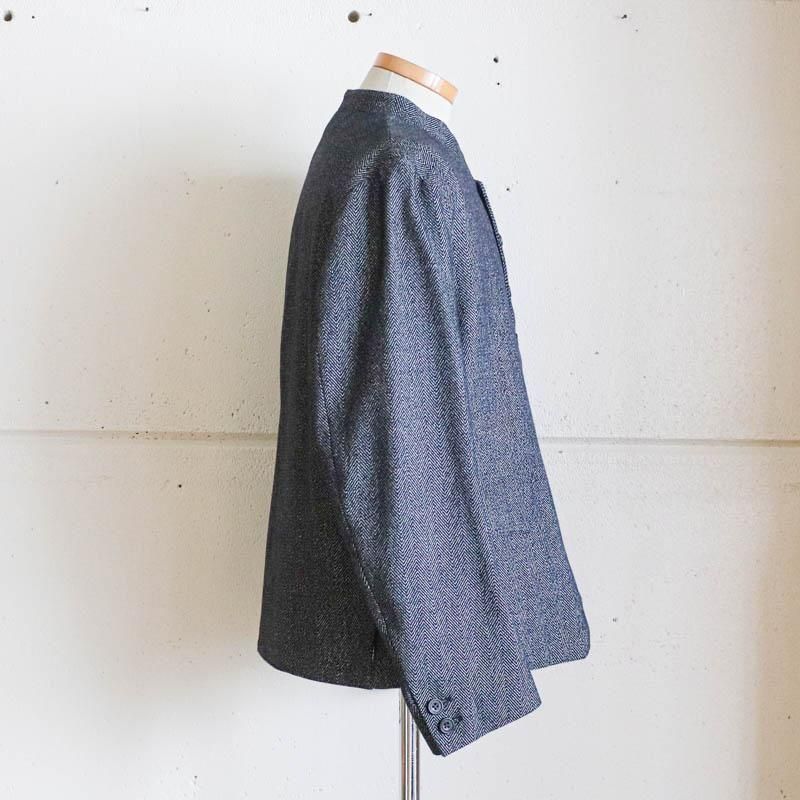 Morris��9 buttons��Indigo Herringbone