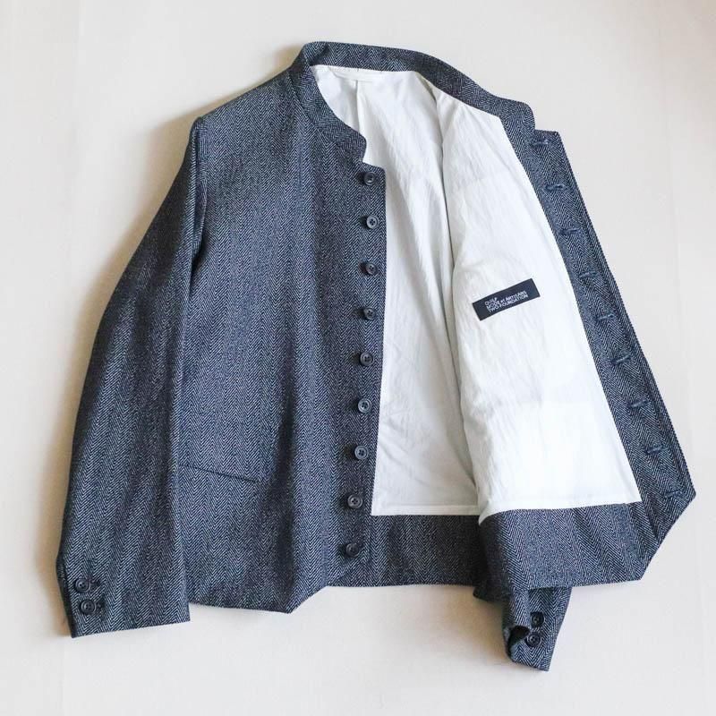 Morris��9 buttons��Indigo Herringbone