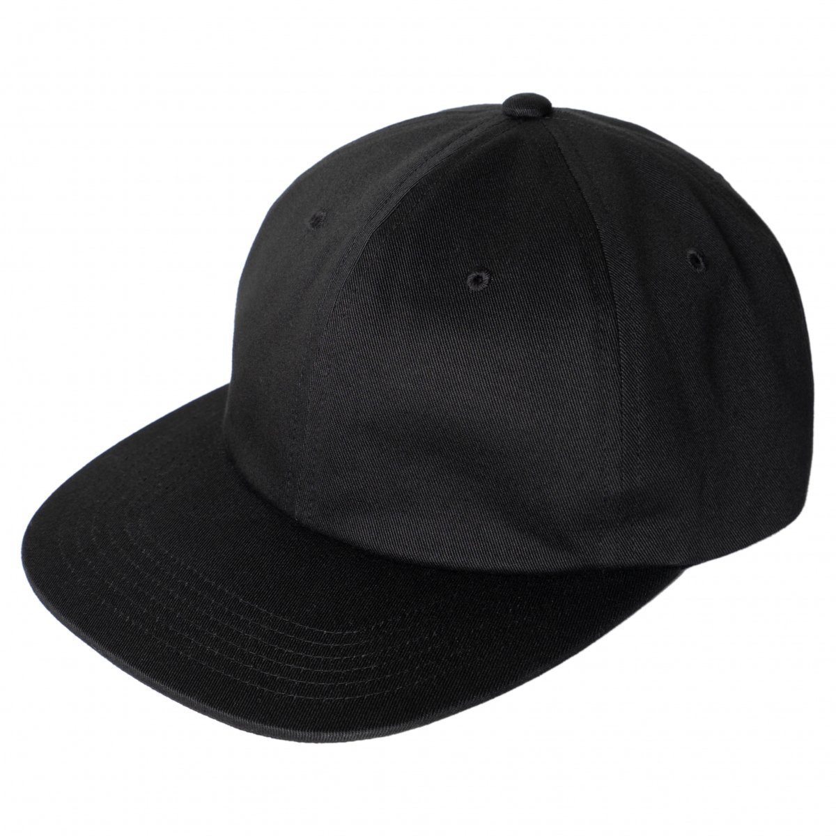 Cotton Twill 6 Panel - Black - CUP AND CONE WEB STORE