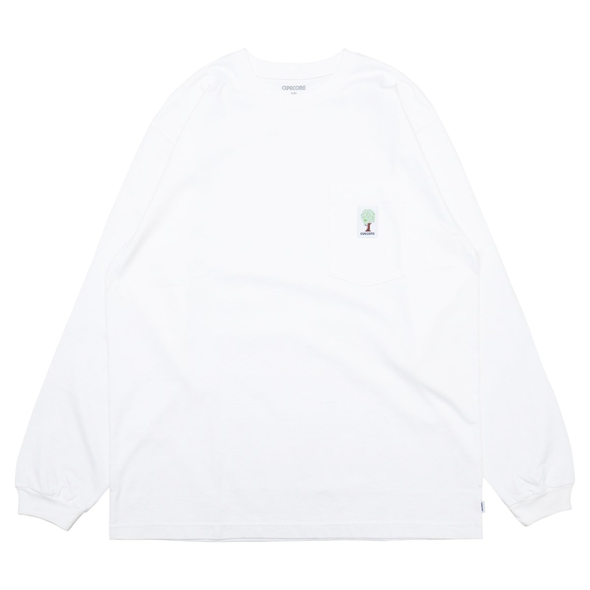 Mid Weight Pocket LS - White - CUP AND CONE