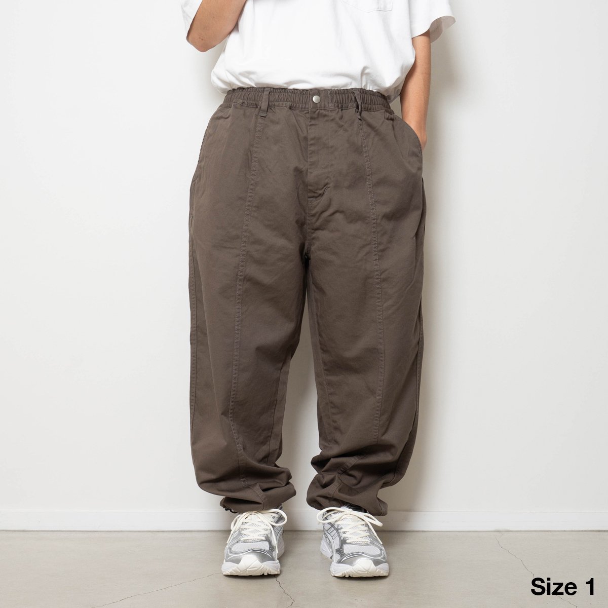 Cotton Twill Baggy Pants - Black - CUP AND CONE