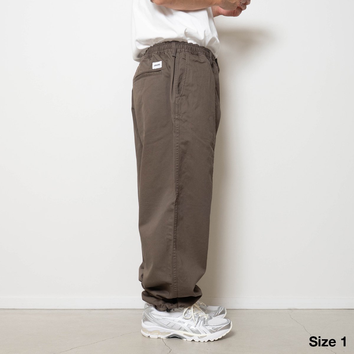 Cotton Twill Baggy Pants - Mocha - CUP AND CONE