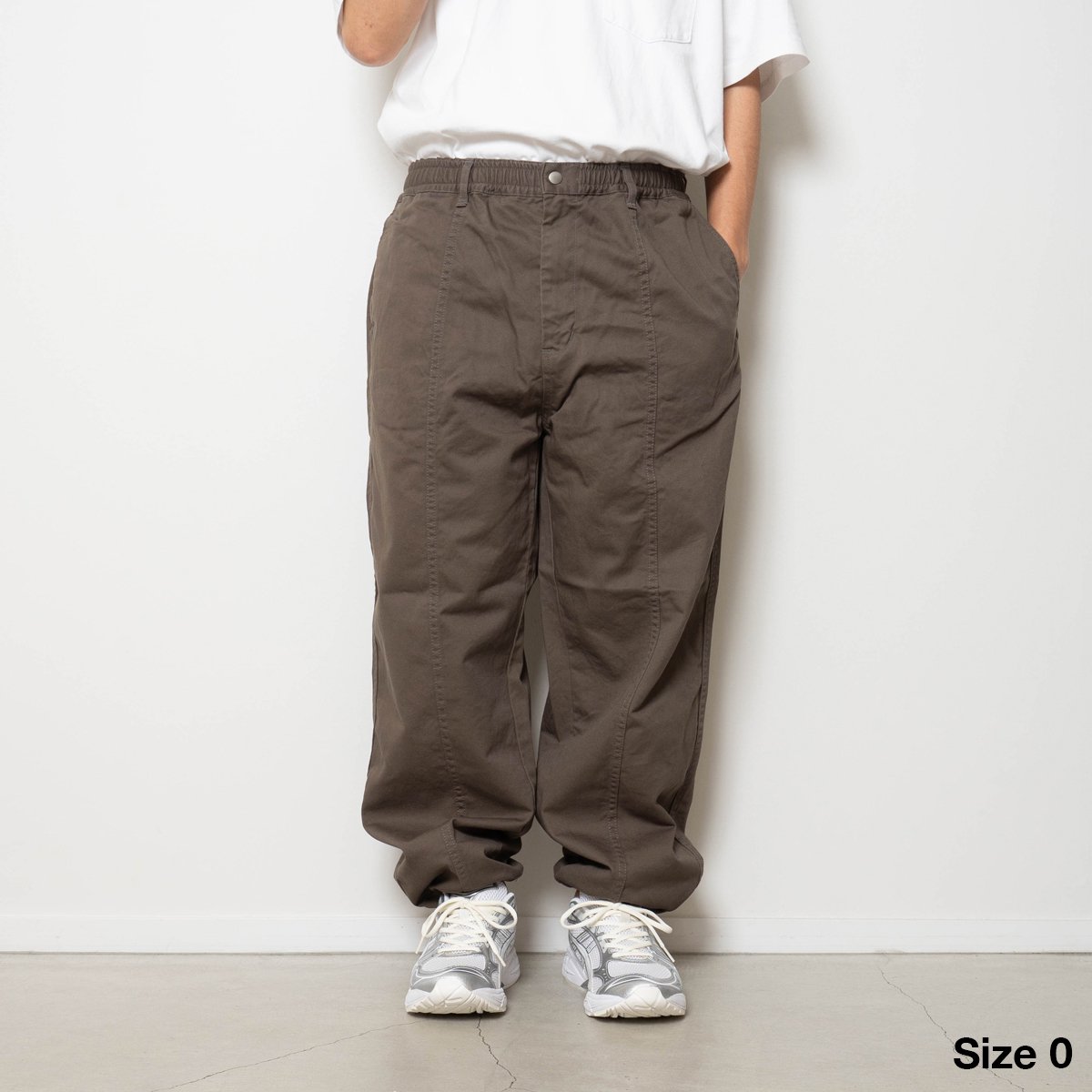 Cotton Twill Baggy Pants - Natural - CUP AND CONE