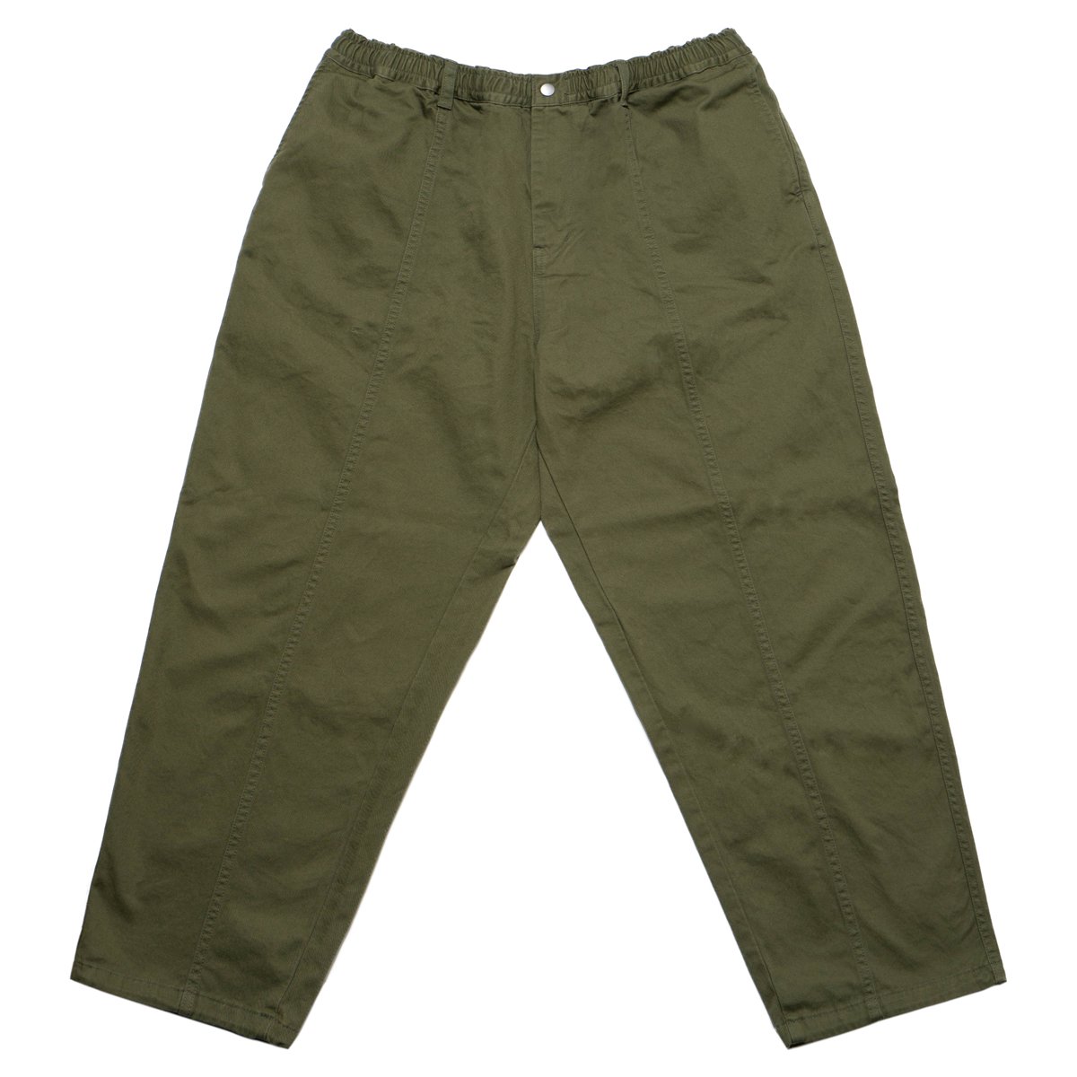 Cotton Twill Baggy Pants - Olive - CUP AND CONE