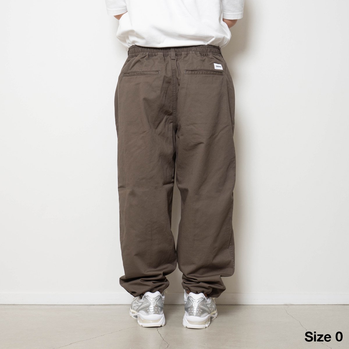 Cotton Twill Baggy Pants - Mocha - CUP AND CONE