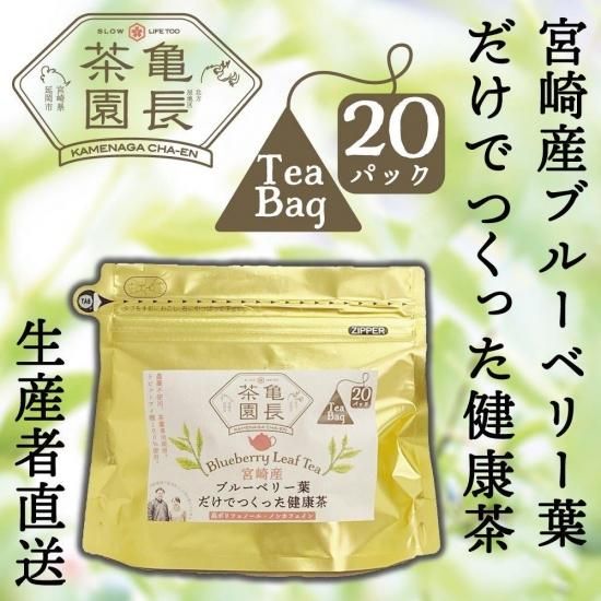 宮崎産ブルーベリー葉だけでつくった健康茶 パック 農薬不使用 ラピッドアイ種100 使用 亀長茶園より直送 新鮮野菜セット 米 卵 等直送 ふるさと納税 農家とダイレクト