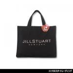 JILL STUART/S/キャンバス トート エコバッグ/　チャーム付（ブラック）【新品】