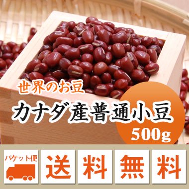 メール便送料無料】カナダ産普通小豆（500g）※代引不可・同梱不可商品