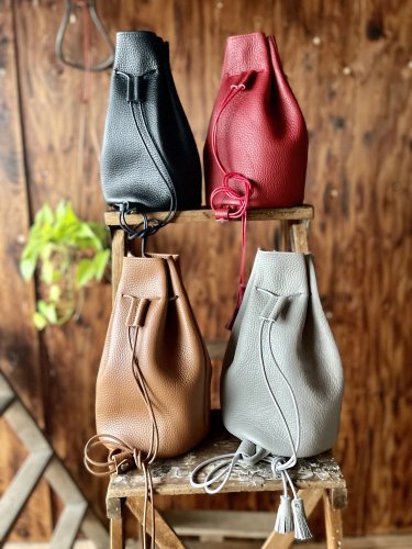 󥯥ܥ쥶Ǻ ݡ /shrink Shibo Leather Drawstring bag