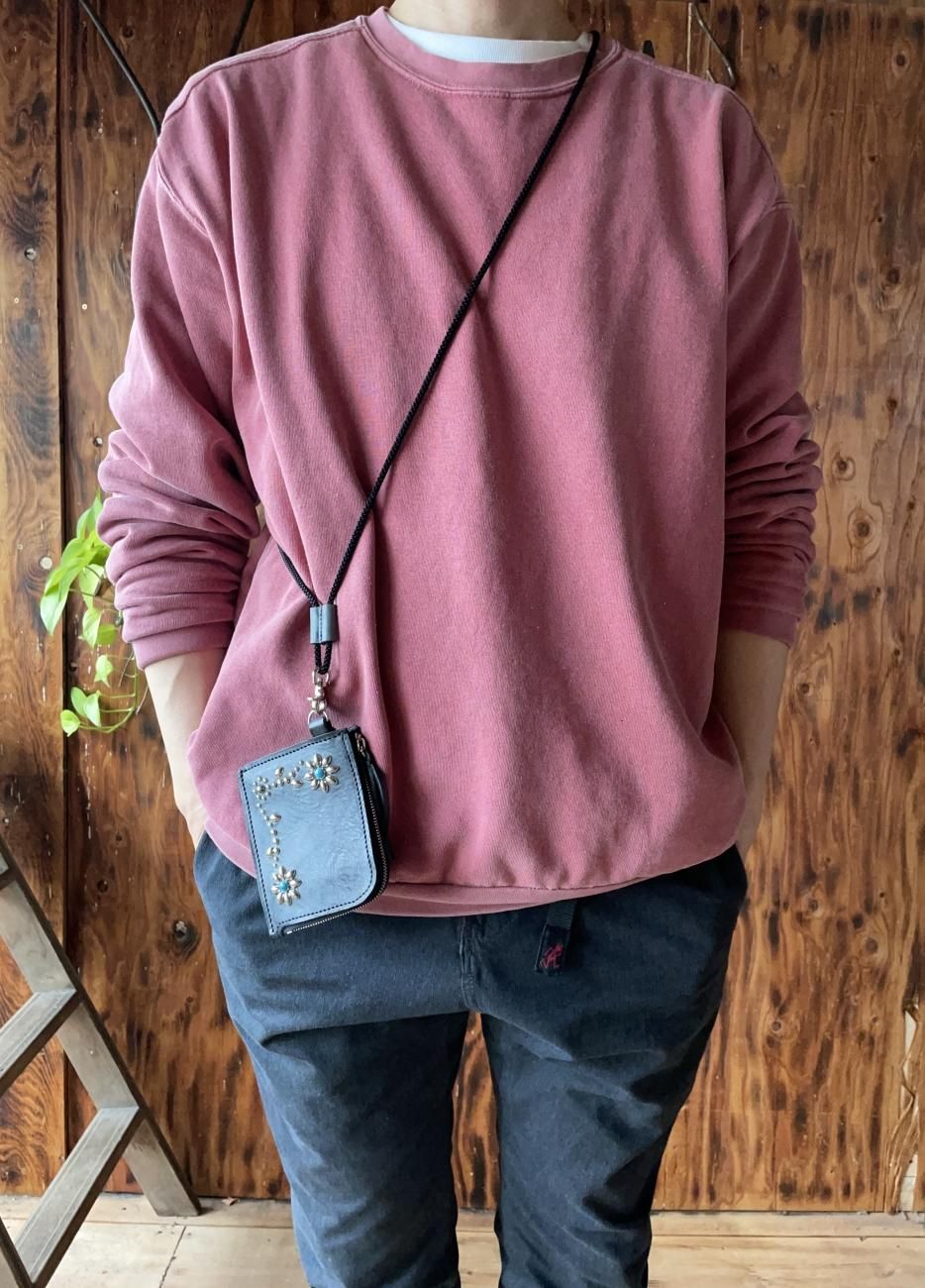 ロロマレザー スタッズL字ファスナー ウォレット / Roroma leather