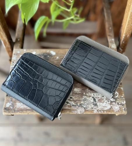 쥶 ߥץϡեåסå/crocodile leatherVeau Epsom half zip wallet 