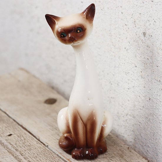 レトロシャム猫のオブジェ - 海福雑貨通販部