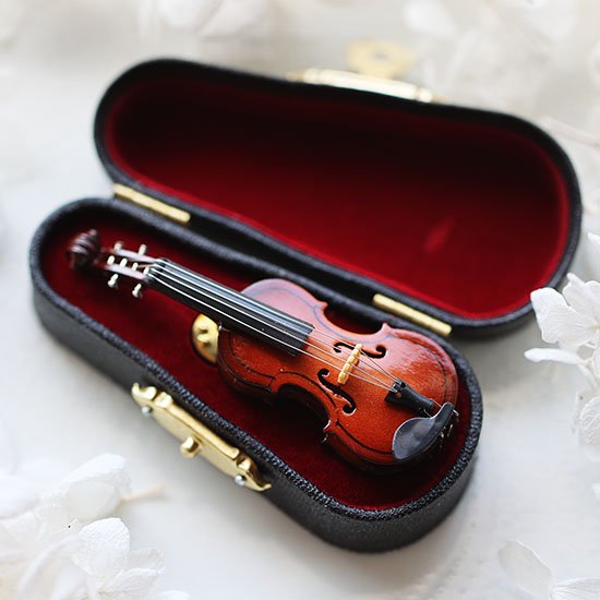 ミニチュア楽器ピンバッチ「バイオリン」 - 海福雑貨通販部