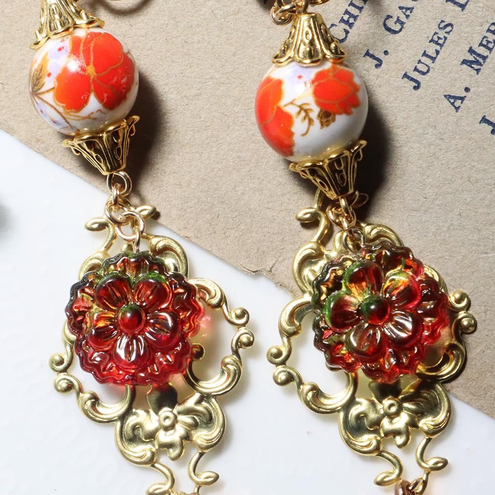 【お値下げ中】　trollbeads タッセル　レッド　イエロー系 お値下げ中】 trollbeads タッセル レッド イエロー系 orange