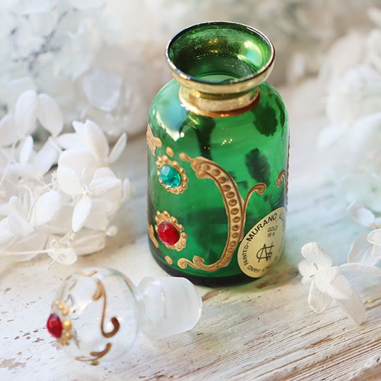 イタリア製緑色装飾香水瓶（備考有り） - 海福雑貨通販部
