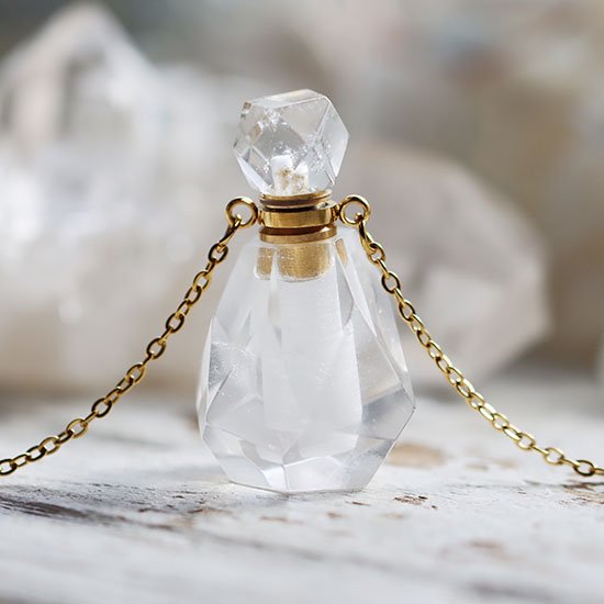 アクアオーラ水晶香水瓶ネックレス - 海福雑貨通販部