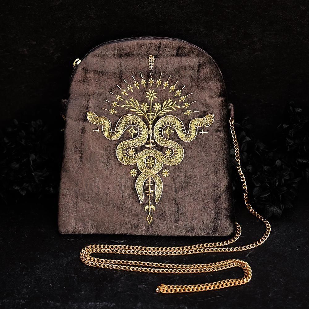 ザリ刺繍ポシェット「スネーク」 - 海福雑貨通販部