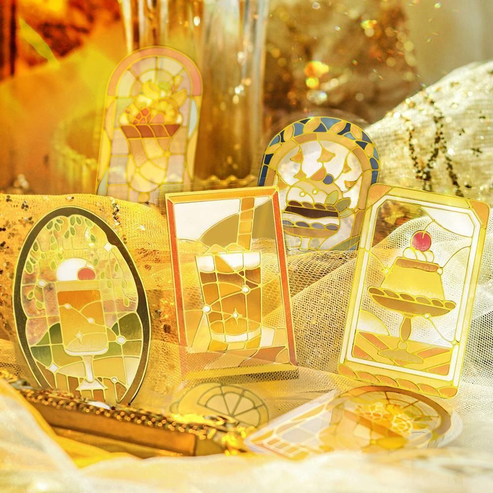 クリアシール「喫茶アラモード・ステンドイエロー」 - 海福雑貨通販部