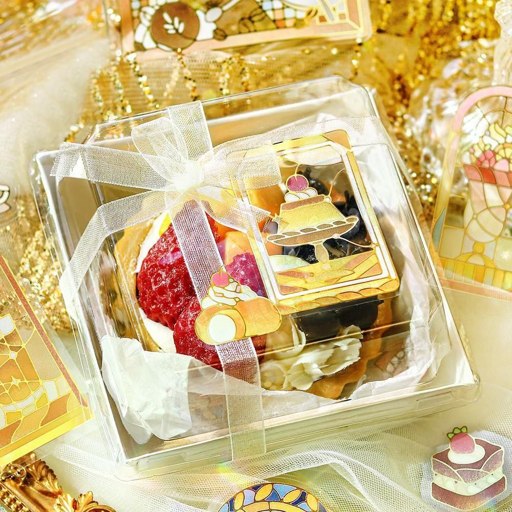 クリアシール「喫茶アラモード・ステンドイエロー」 - 海福雑貨通販部