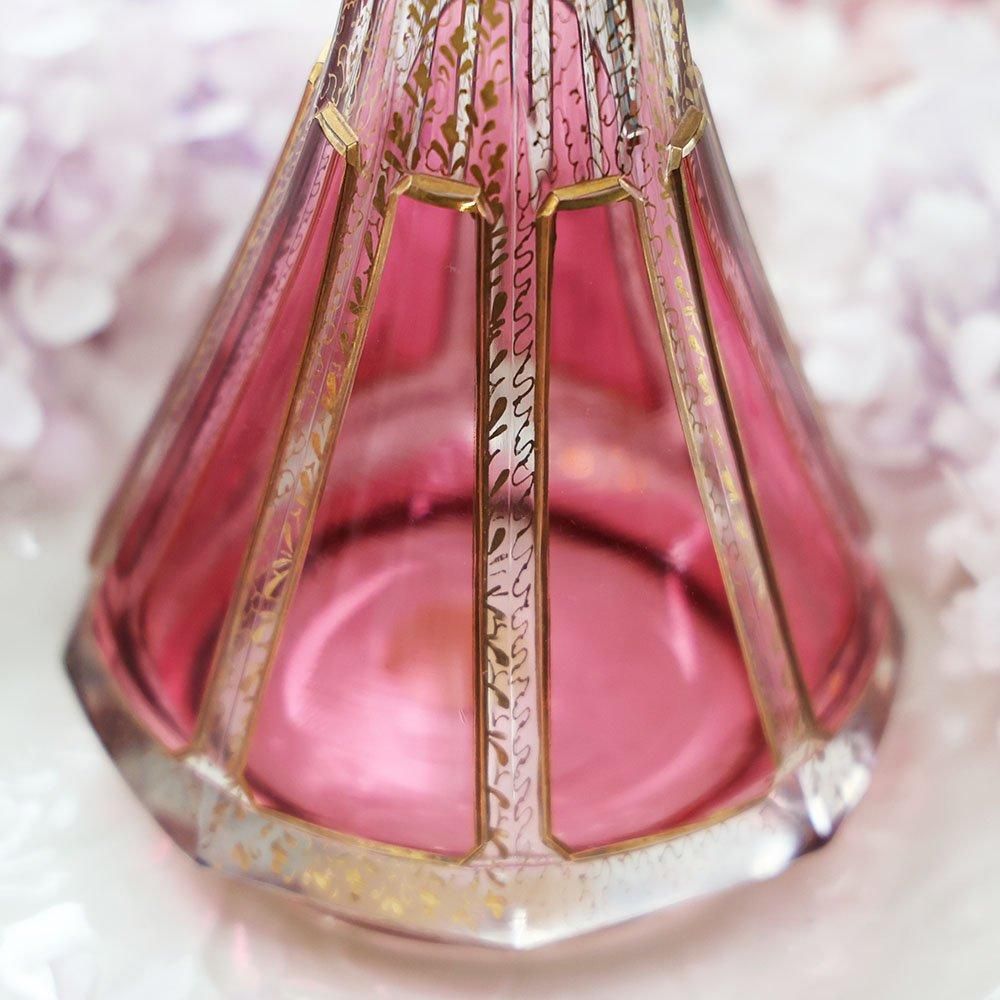 イタリア製金彩ピンク色デキャンタボトル - 海福雑貨通販部