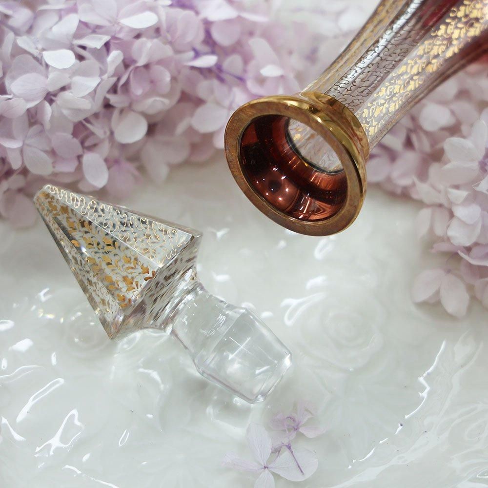 イタリア製金彩ピンク色デキャンタボトル - 海福雑貨通販部