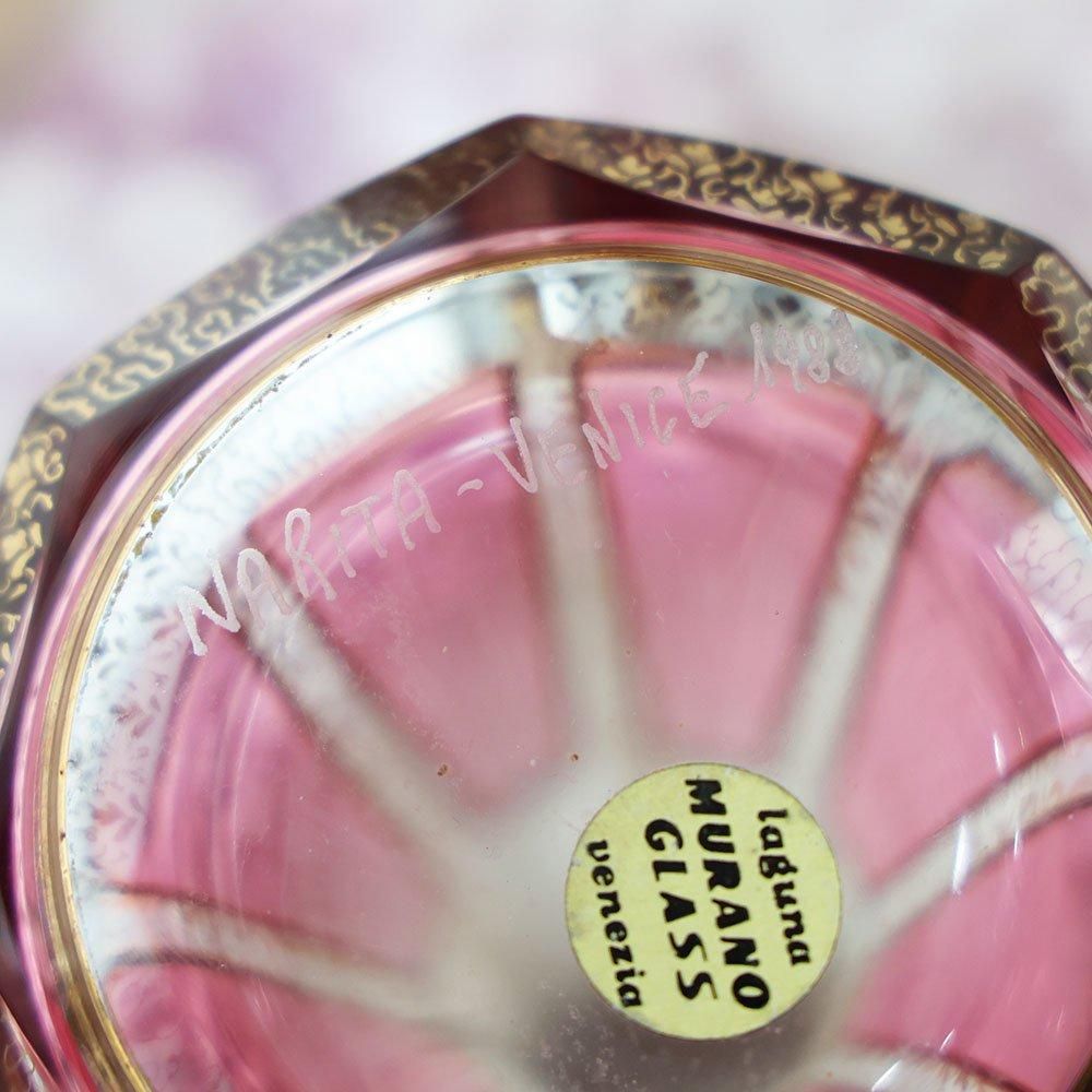 イタリア製金彩ピンク色デキャンタボトル - 海福雑貨通販部