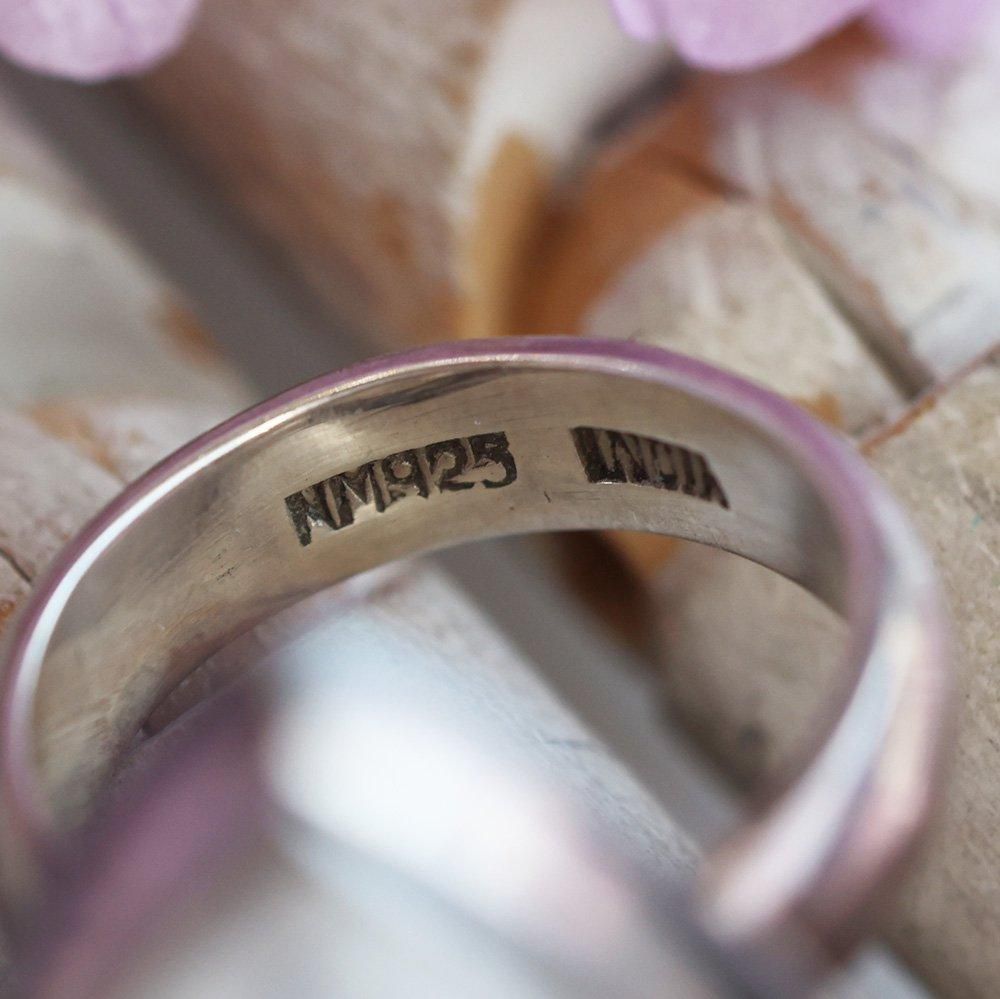 雫型ムーンストーンの銀製リング - 海福雑貨通販部