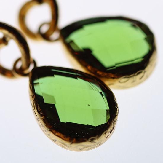 rada 緑クリスタルピアス HIROTAKA/ヒロタカ】Bird of P Square Stud Green Aga：ピアス