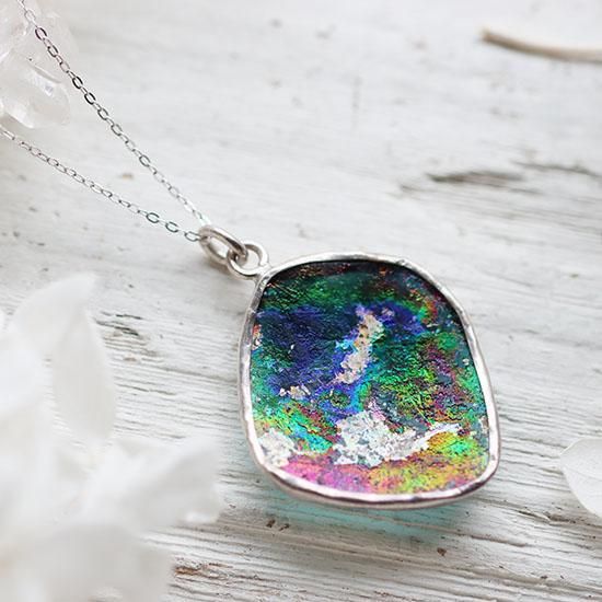 ローマングラスのネックレス - 海福雑貨通販部