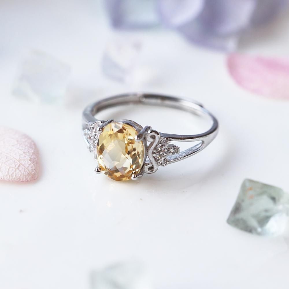 シトリンの銀製リング - 海福雑貨通販部