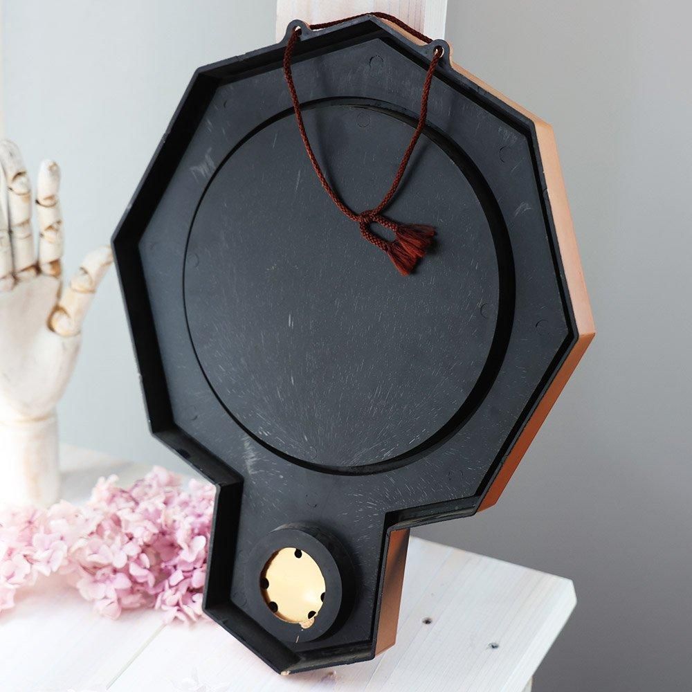 レトロ時計型壁掛け鏡（温度計付き）・備考有 - 海福雑貨通販部