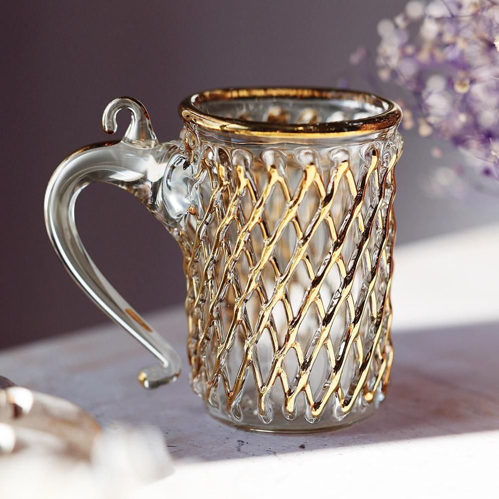 レトロ花柄赤色カップ&ソーサー - 海福雑貨通販部