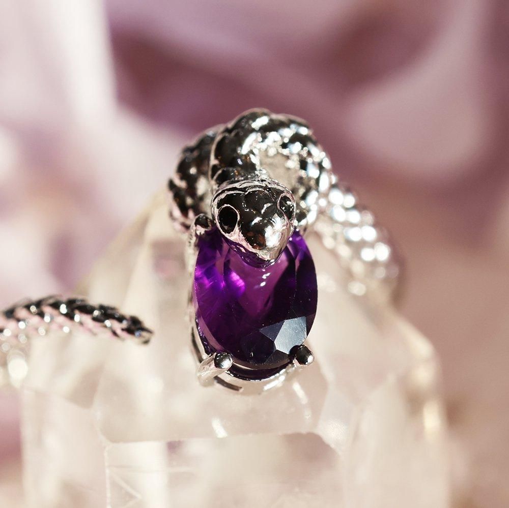 蛇の指輪（アメジスト）- 海福雑貨通販部