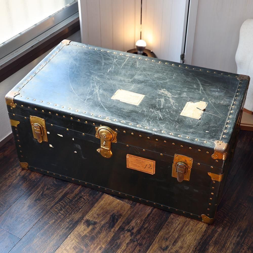 黒×金の特大ヴィンテージトランク（備考有）- 海福雑貨通販部
