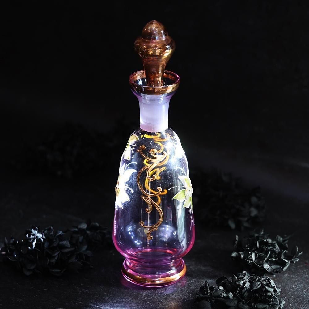 イタリア製金彩紫色デキャンタボトル（アレキサンドライトガラス