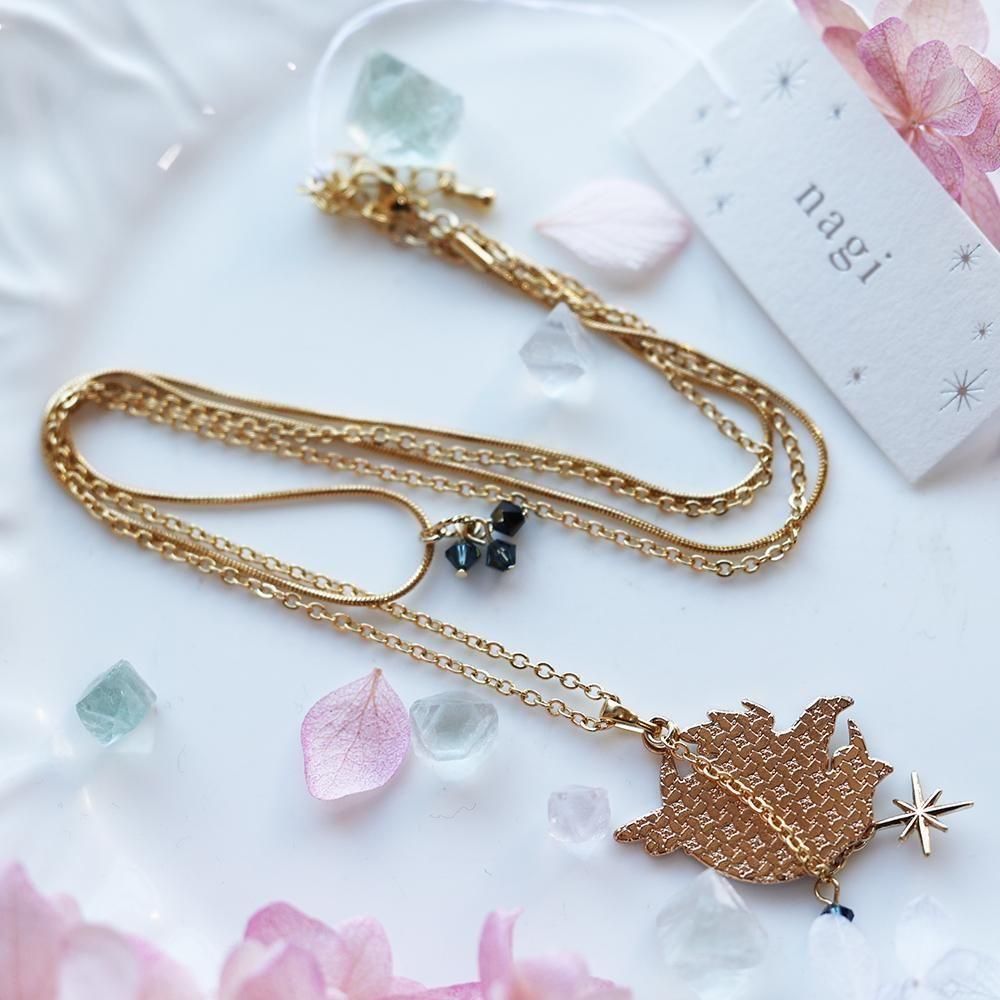 2連ネックレス「月夜の門番 - カラス - 」- 海福雑貨通販部