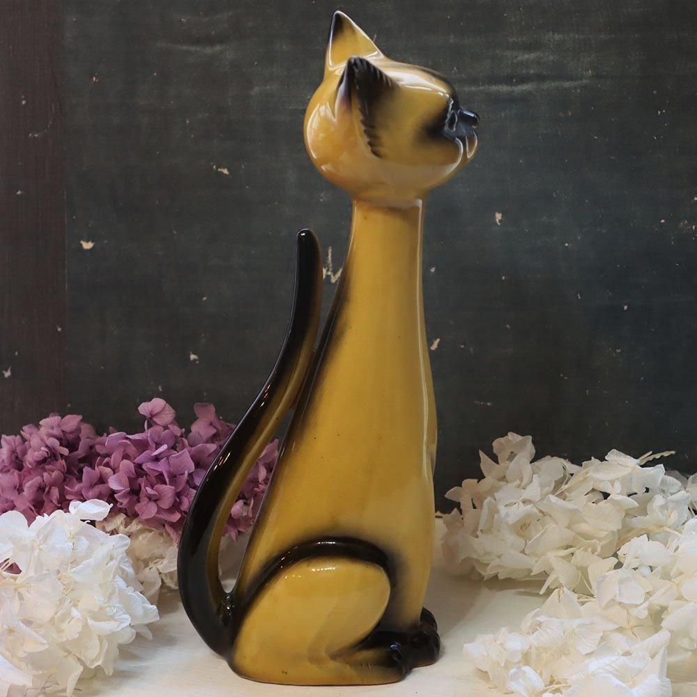 レトロ猫のオブジェ（※耳に微細な欠けあり） - 海福雑貨通販部