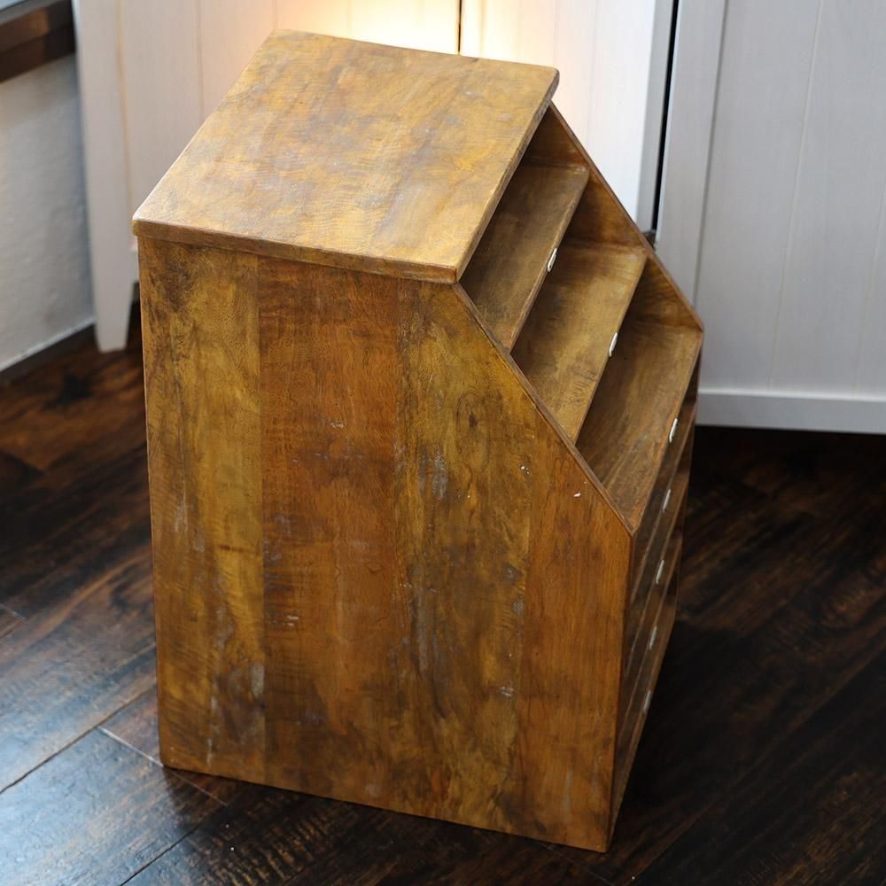 古びた木製書類棚 - 海福雑貨通販部