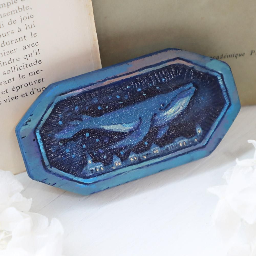 アクリル画 「クジラが泳ぐ海」 原画 アクリル画 「クジラが泳ぐ海」 原画（サーフボードに乗った男性