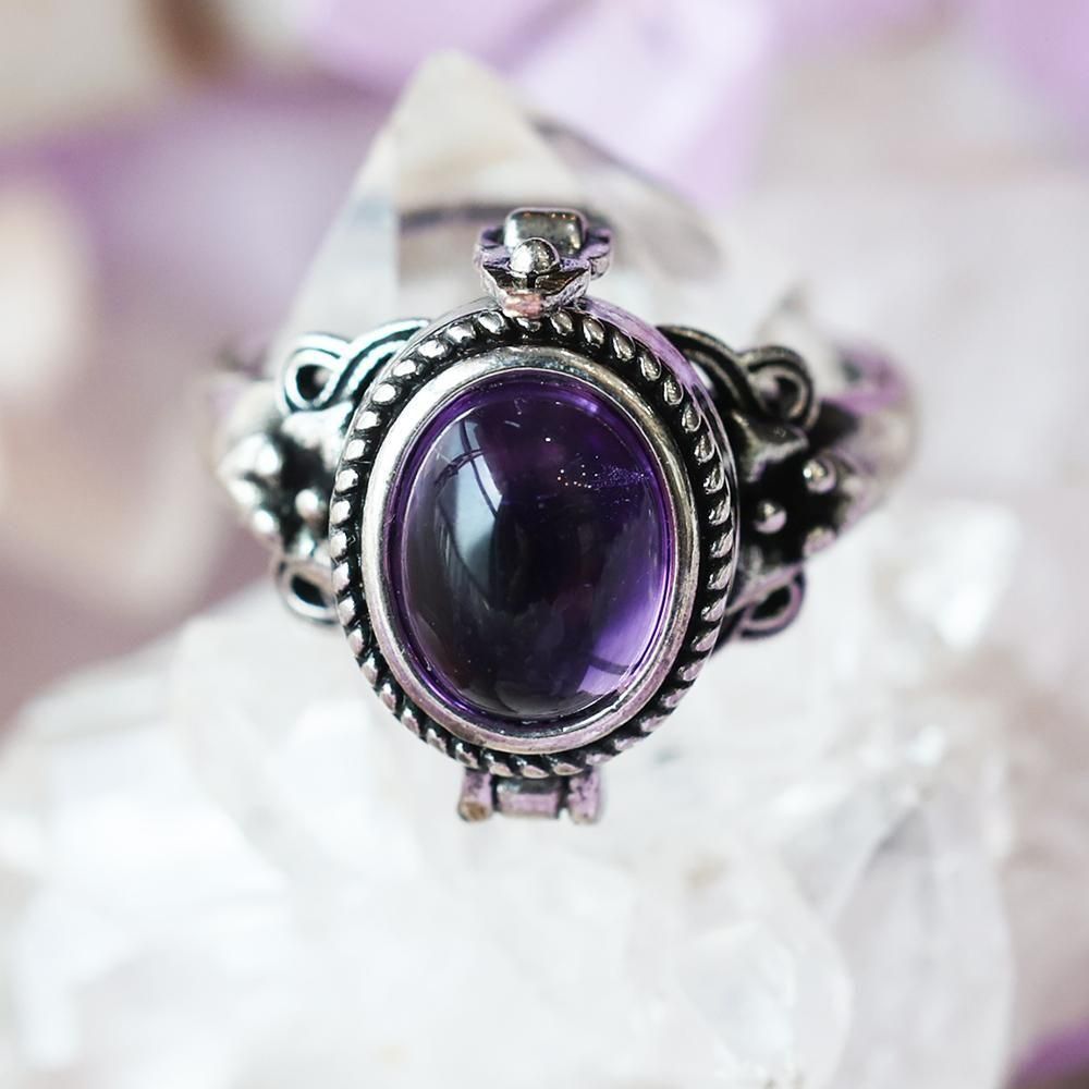 アメジストのロケットリング - 海福雑貨通販部