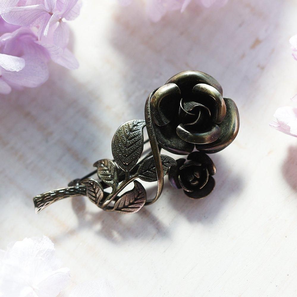 【美品】フランスアンティーク ブロンズ薔薇装飾 コートフック３点 [3568] 美品】フランスアンティーク ブロンズ薔薇装飾 コートフック3点 [3568]