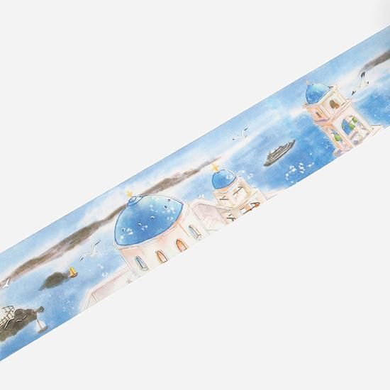 【 夏限定 】BGM  箔押し マスキングテープ  ギリシャの海 マスキングテープ「夏・ギリシャの海」 - 海福雑貨通販部