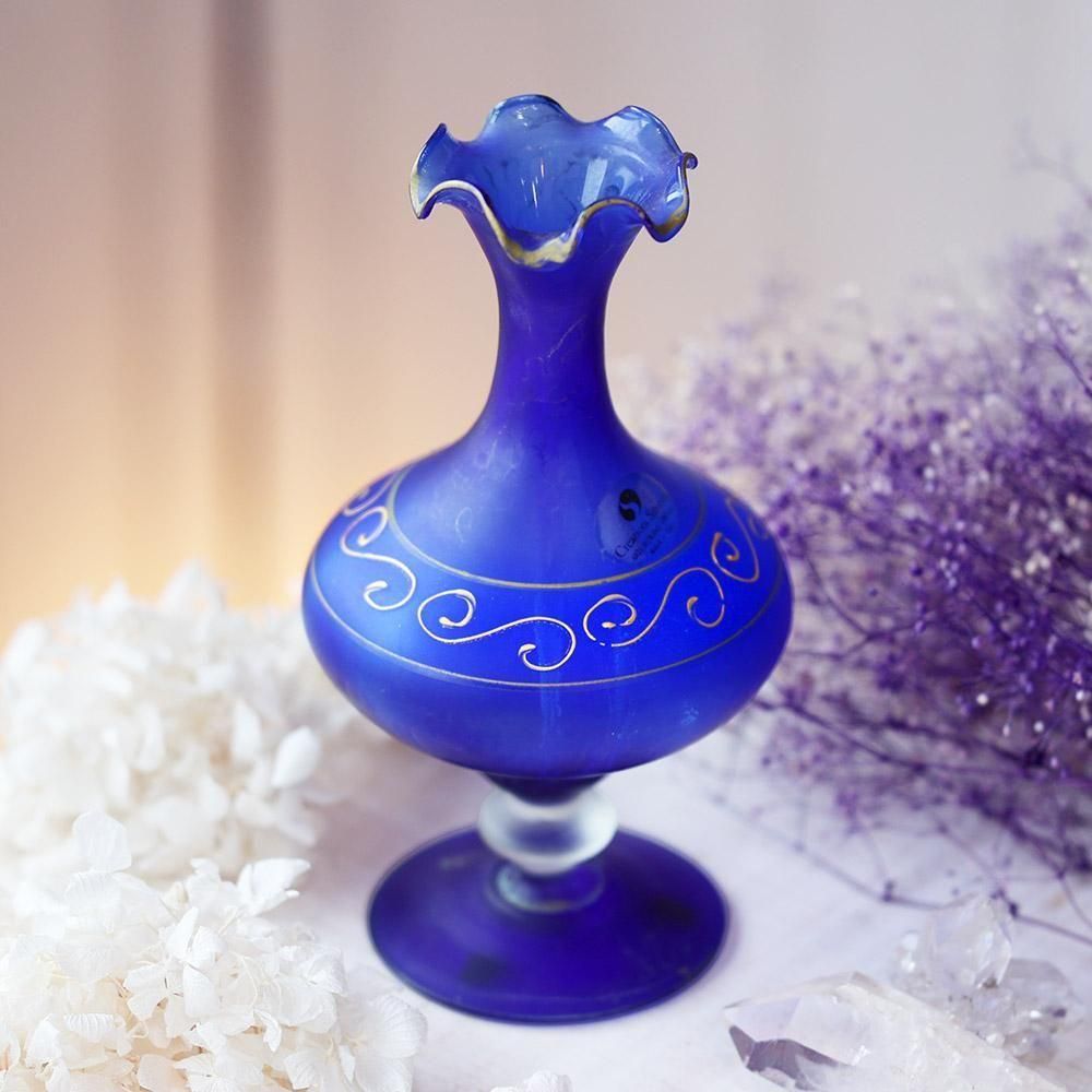 青紫色のガラス花瓶 青紫色のガラス花瓶 【公式通販】