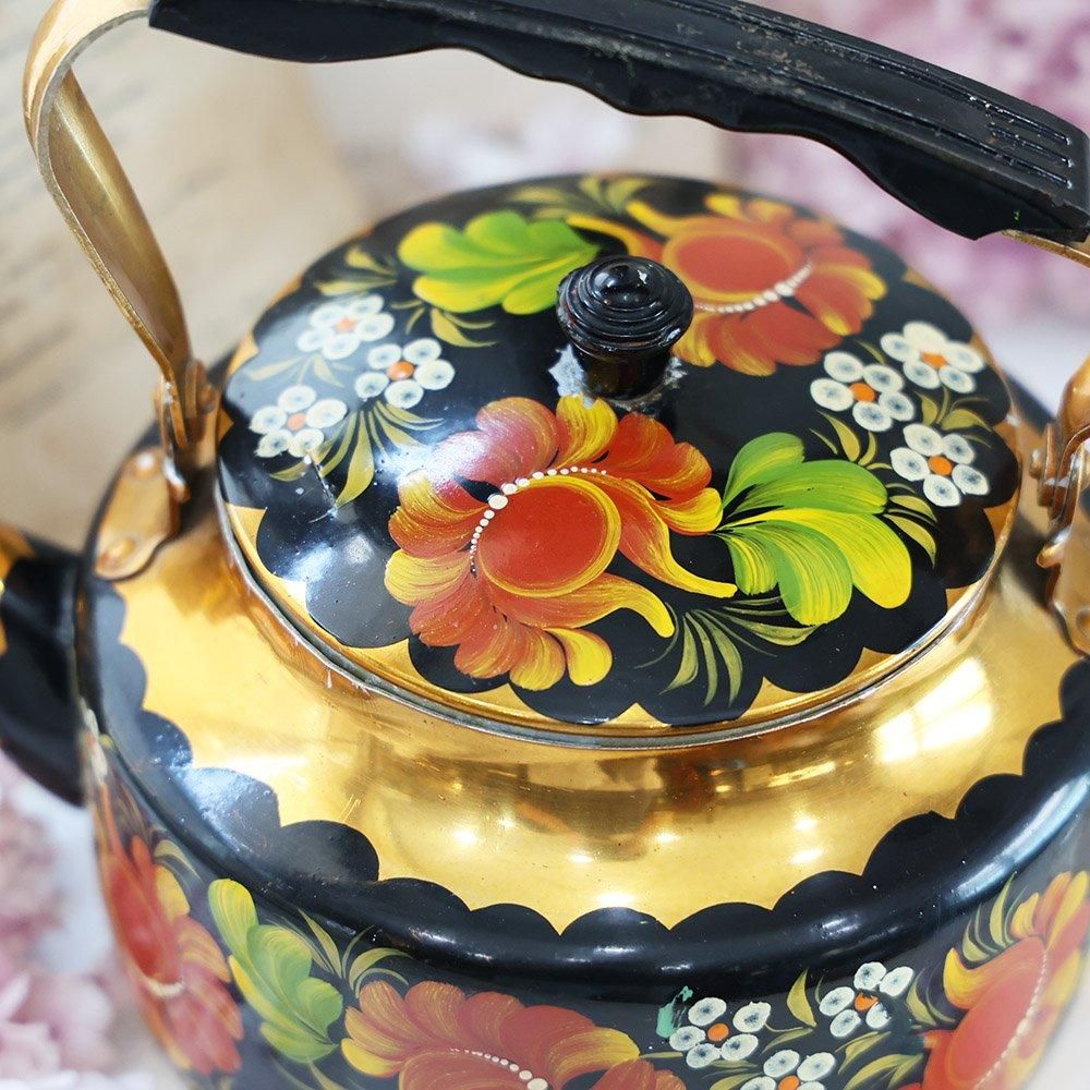 旧ソ連製花柄装飾ケトル - 海福雑貨通販部