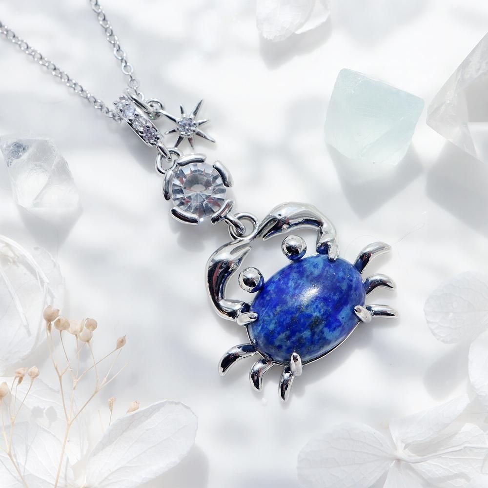 S crab necklace - lapislazli 1 - 海福雑貨通販部