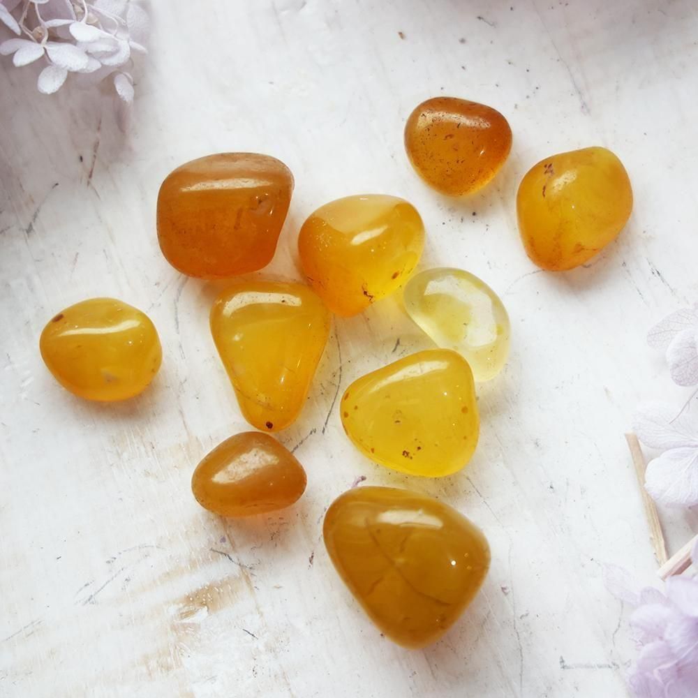 美石　瑪瑙？ みかん色瑪瑙10個セット（アソート） - 海福雑貨通販部