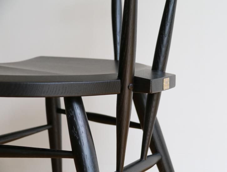 高山ウッドワークス｜W512カフェチェア・限定カラーBP色（ブラック）