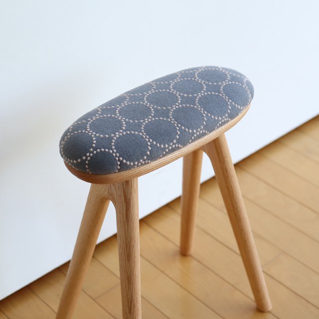 coupe’kitchen stool・S（別注） / ミナペルホネン｜dop・tambourine#7679（gray×blue）