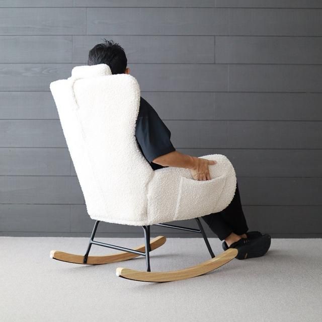 (新品)ボアロッキングチェア 新品)ボアロッキングチェア